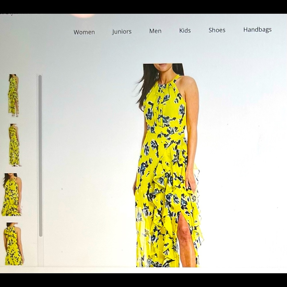 New with tags Eliza J Sleeveless Halter  Neck Ruffle Maxi Dress size 2.